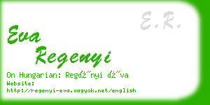 eva regenyi business card